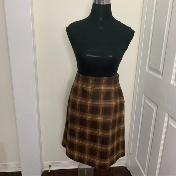 Jessica Sports Vintage Wool Blend  Plaid Mini skirt Size large - Picture 2 of 13